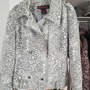 Animal print pea coat